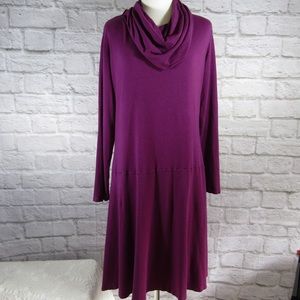 Blue Canoe cotton blend drop waist fuchsia dress
